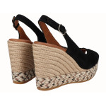 Camel leather jute wedge...